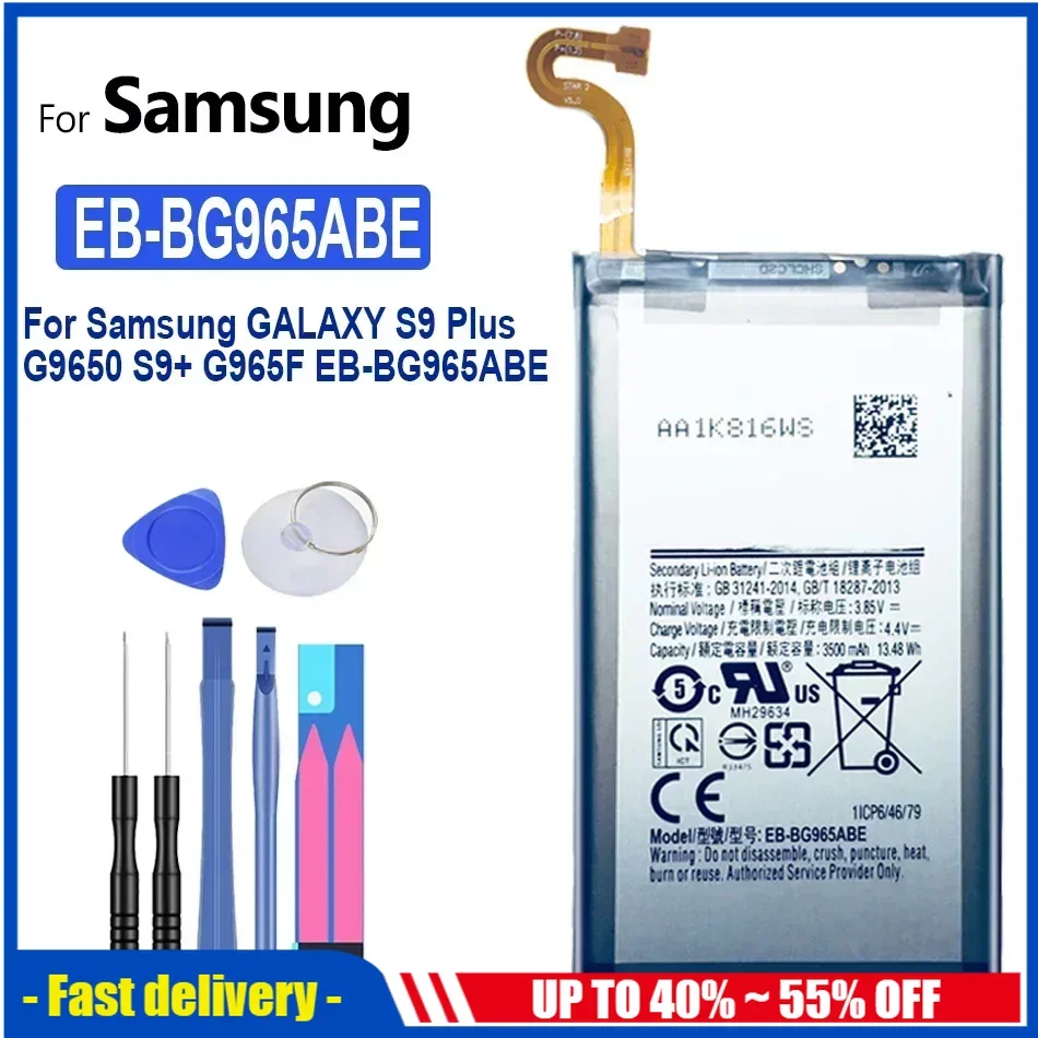 Mobile Phone Batteries For Samsung Galaxy S9 Plus, EB-BG965ABE, 3500mAh, SM-G965F, G965F, DS, G965U, G965W, G9650, S9 Battery