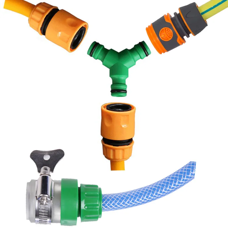 1/2 3/4 1 Inch Water Connection Garden Hose Quick Connector Pipe Coupler Stop 12 17 20mm Irrigation Sprayer Adapter Repair Joint