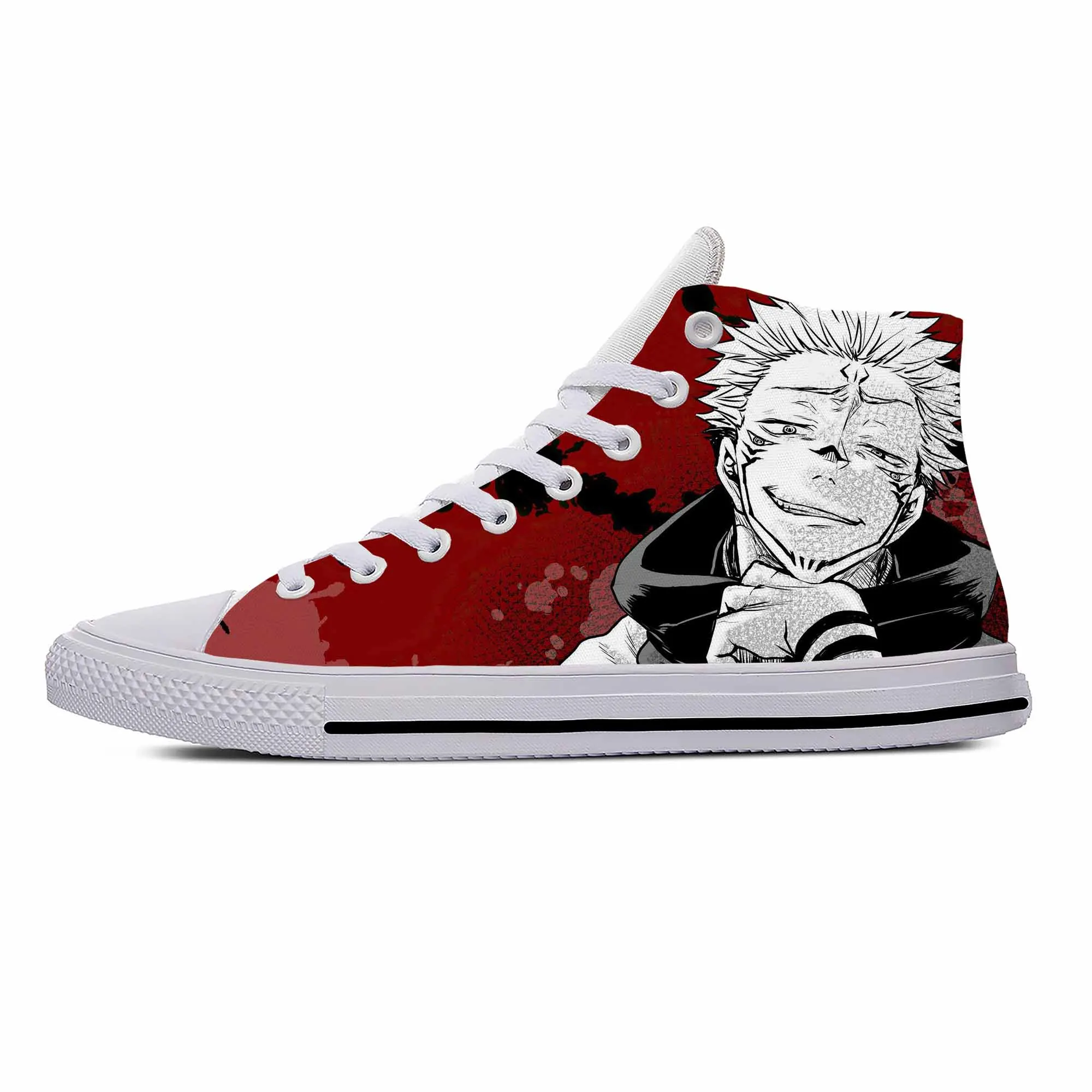 Anime Cartoon Jujutsu Kaisen Itadori Yuji Sukuna Hot Casual Shoes Breathable Men Women Sneakers High Top Lightweight Board Shoes