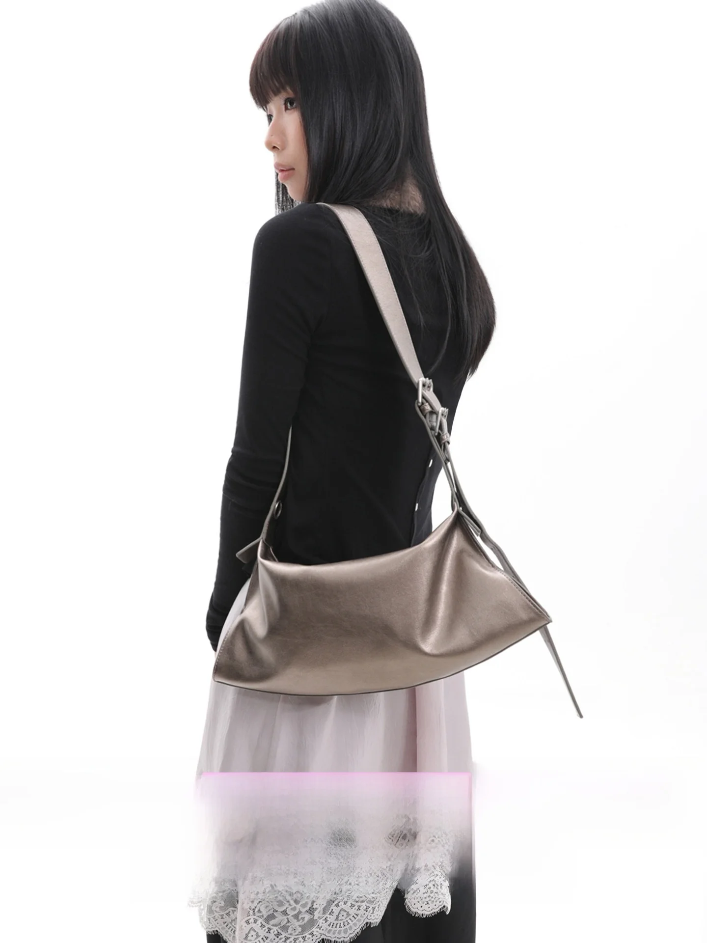 original-design-soft-leather-hobo-bag-asymmetric-hole-design-underarm-crossbody-bag-bronze-color-women's-faion-handbag