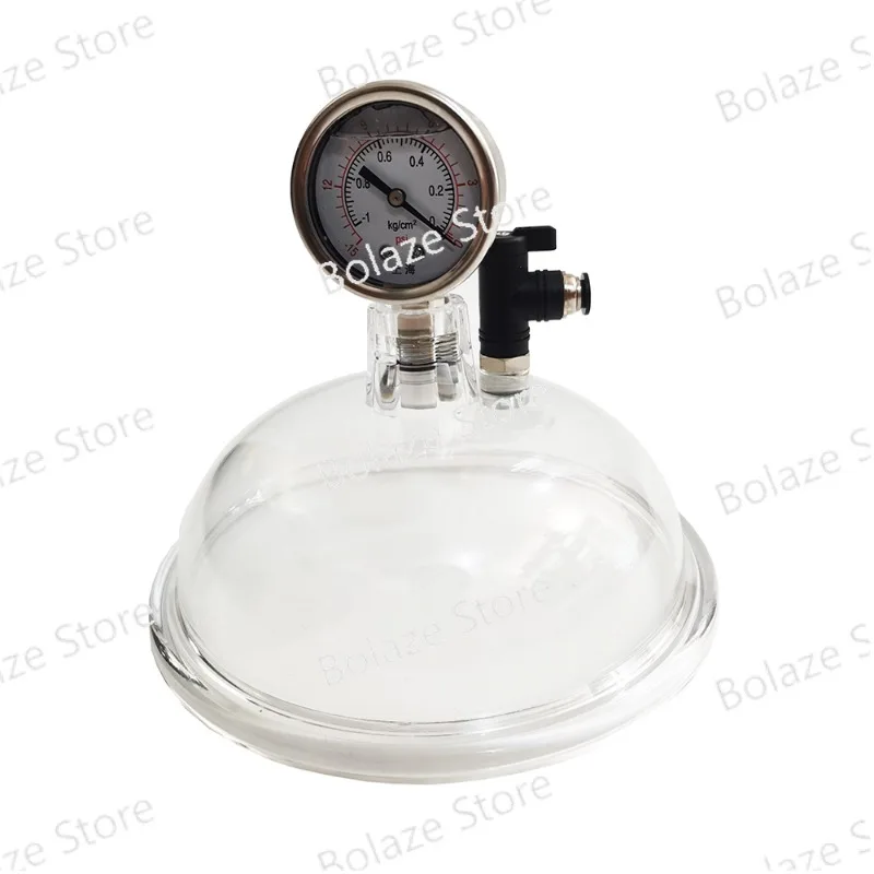 

New 150MM Polycarbonate Plastic Vacuum Dryer Laboratory Dryer Transparent Vacuum Drying Kettle Double Valve with Pressure Gauge