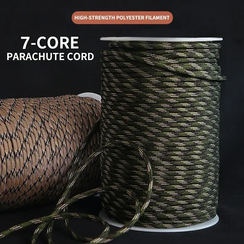 

7 Cores 550 Paracord Cord 5 8 16 31 M Dia.4mm For Outdoor Camping Survival Lanyard Parachute Rope Hiking Tent Accessories