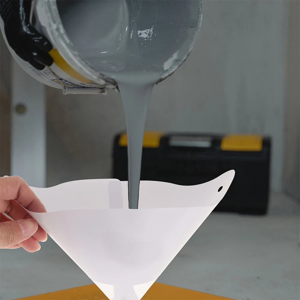 

50 Pcs White Paint Filters Funnel Automotive Cones Oil Mesh Strainer Disposable Car with Conical