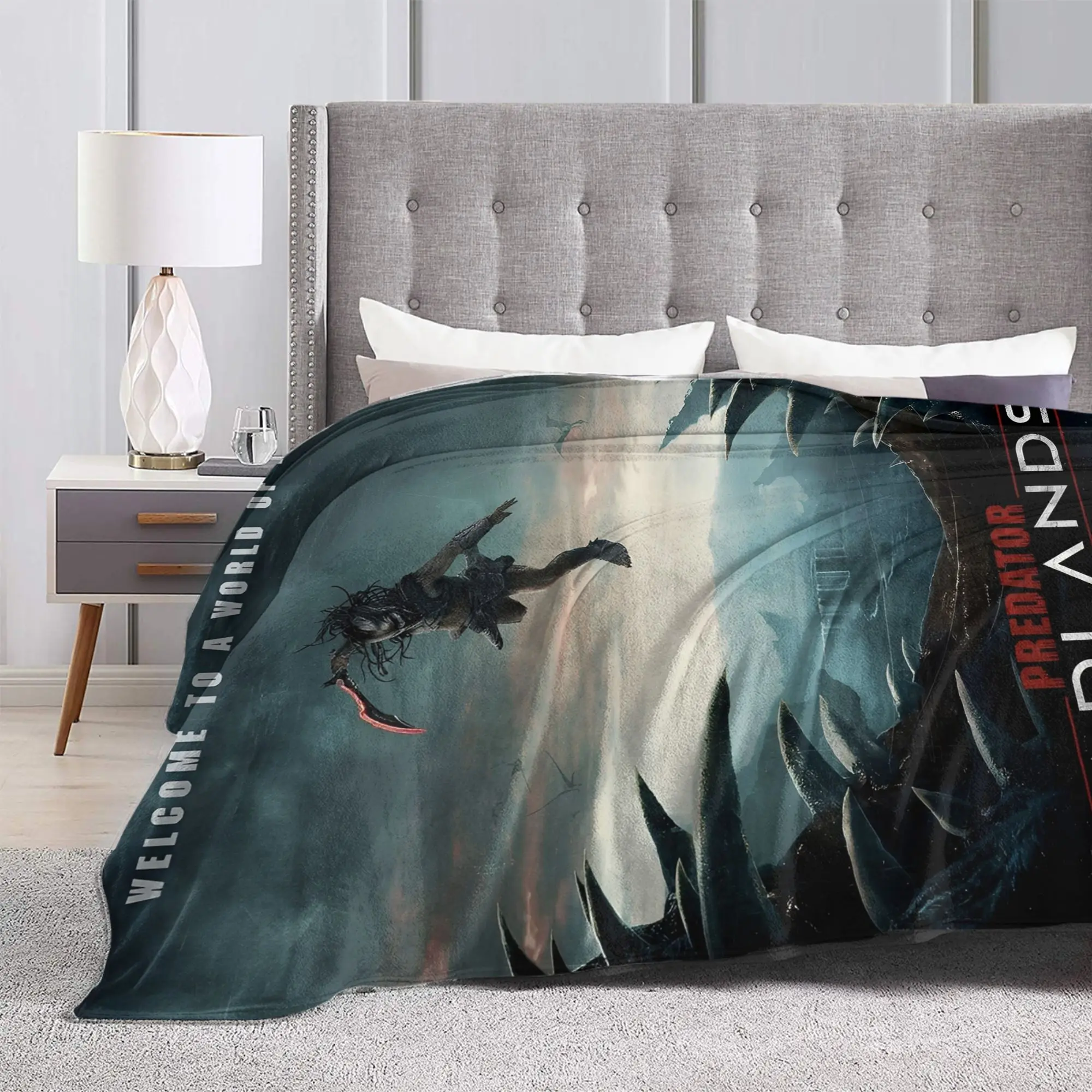 المفترس: بطانيات بادلاندز، بطانيات مريحة من الصوف فائق النعومة، مفرش سرير #6