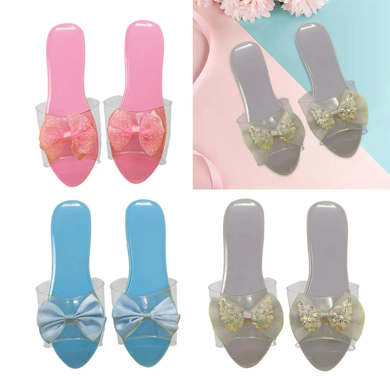 

Girls Princess Jelly Sandals Durable Plastic Cosplay Costume Shoes for Children Birthday Gift