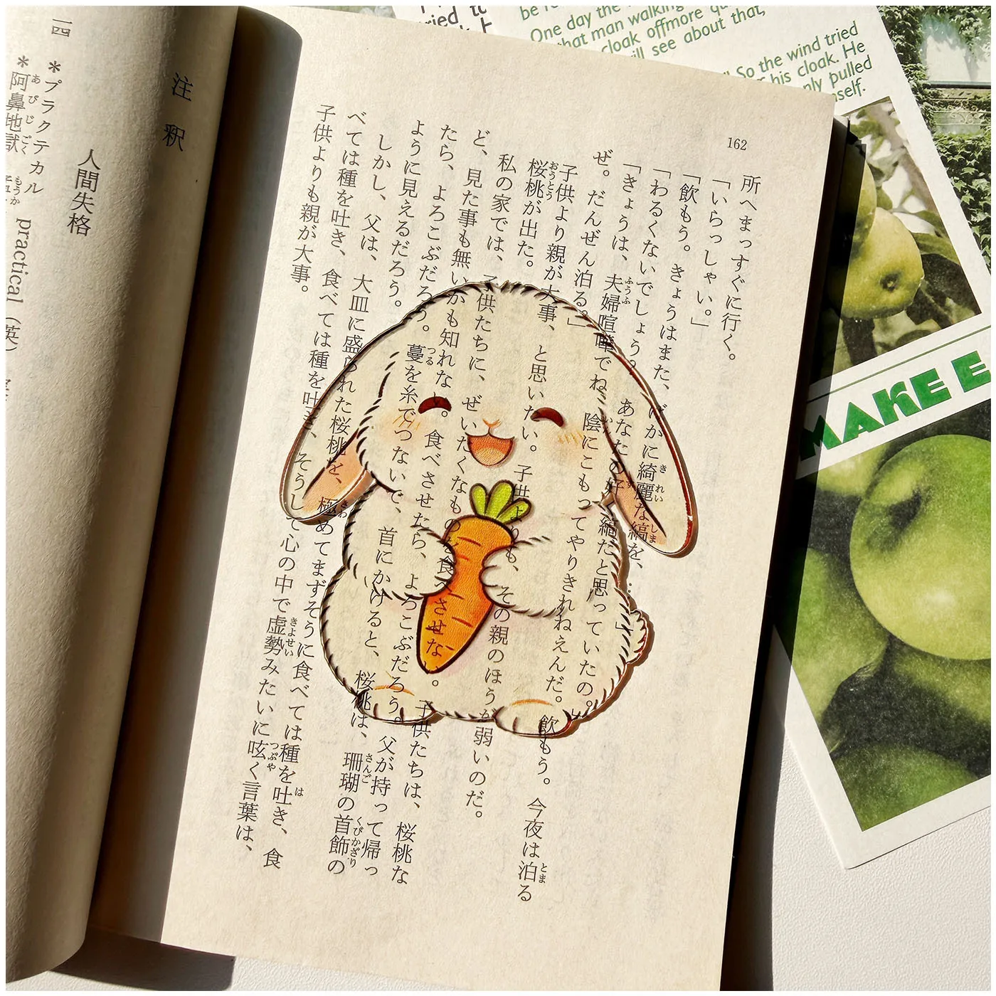 

1pc Acrylic Cute Rabbit Bookmark Acrylic Translucent Student Reading High-Quality Bookmark Creative Birthday Gifts for Bookworm