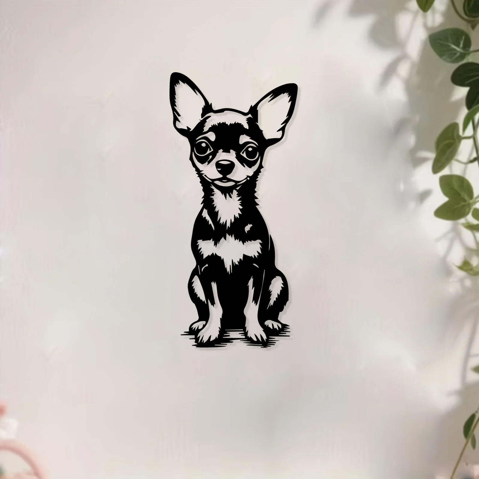 Mordern Metal Wall Art Cute Chihuahua Statue Aluminum Decor Durable Home Garden Fence Pet Lovers Christmas Easter Gift view 2