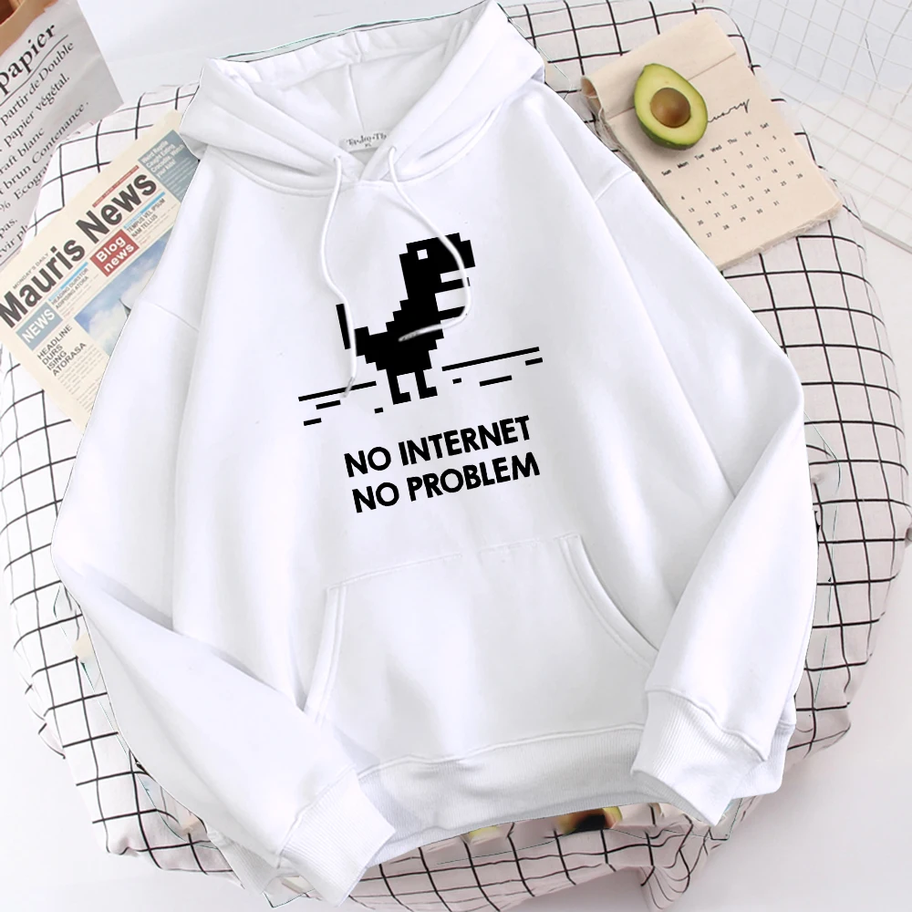 No Internet No Problem Men'S Hoodie Hipster Warm Hooded Hip Hop Fit Hoodies Autumn Loose Big Size Man Clothing