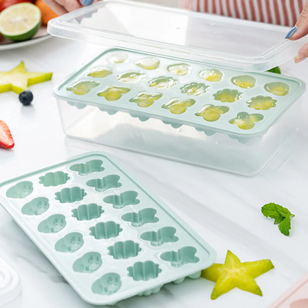 

2pcs Ice Cube Mold Silicone Ice Maker For Diy Pudding Jelly Candy Treats Lattice Design Easy Clean Storage Kitchen Bar