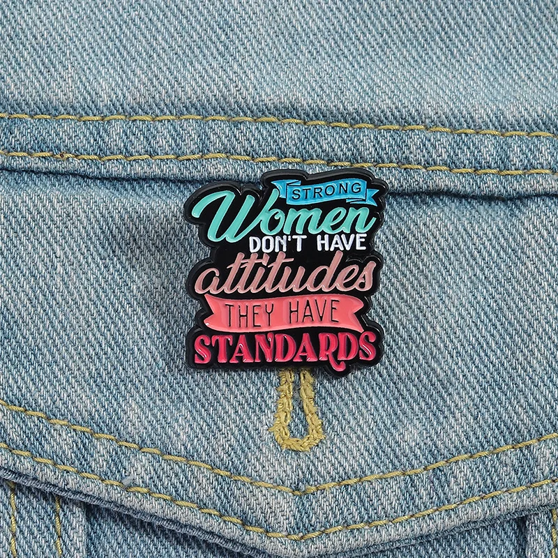 Feminist Quote Enamel Pin Fashionable men women Alloy drip oil brooch Lapel Badge for Backpack Clothing Jewelry