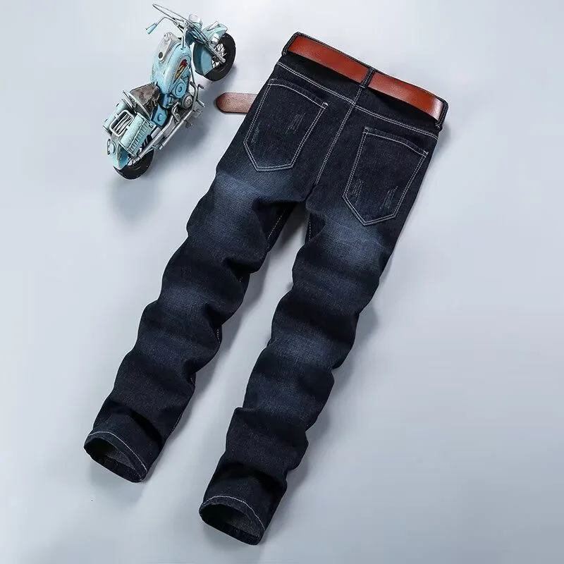 Jeans elastici a gamba dritta sportivi retrò di nuova tendenza della moda autunno e primavera per uomo Pantaloni in denim larghi e comodi di alta qualità