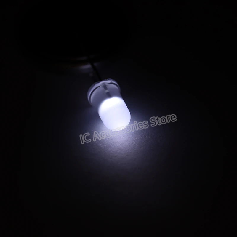 

100pcs 5MM white light fog-like frosted white light LED lamp beads light-emitting diode frosted astigmatism good quality