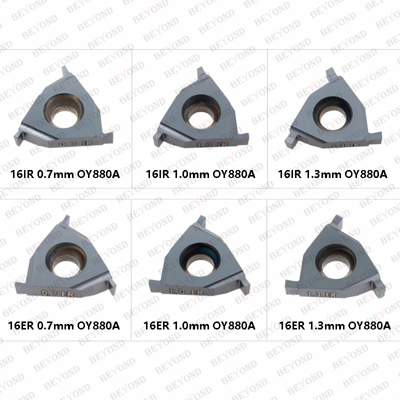 BEYOND 16IR 16ER OY880A 0.7 0.8 0.9 1.0mm 1.1 1.15 1.2 1.3 1.4 1.5 Threading Shallow Grooving Carbide Inserts Lathe Turning Tool