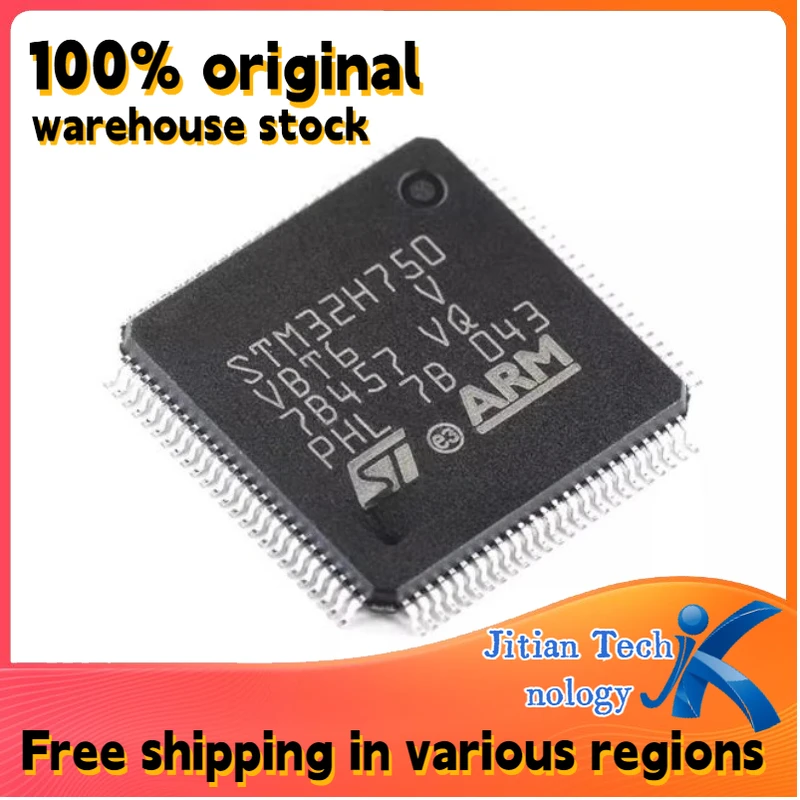 100% original inventory 1PCS STM32H750VBT6 STM32H750 LQFP100 32-bit ARM microcontroller MCU Channel direct sales