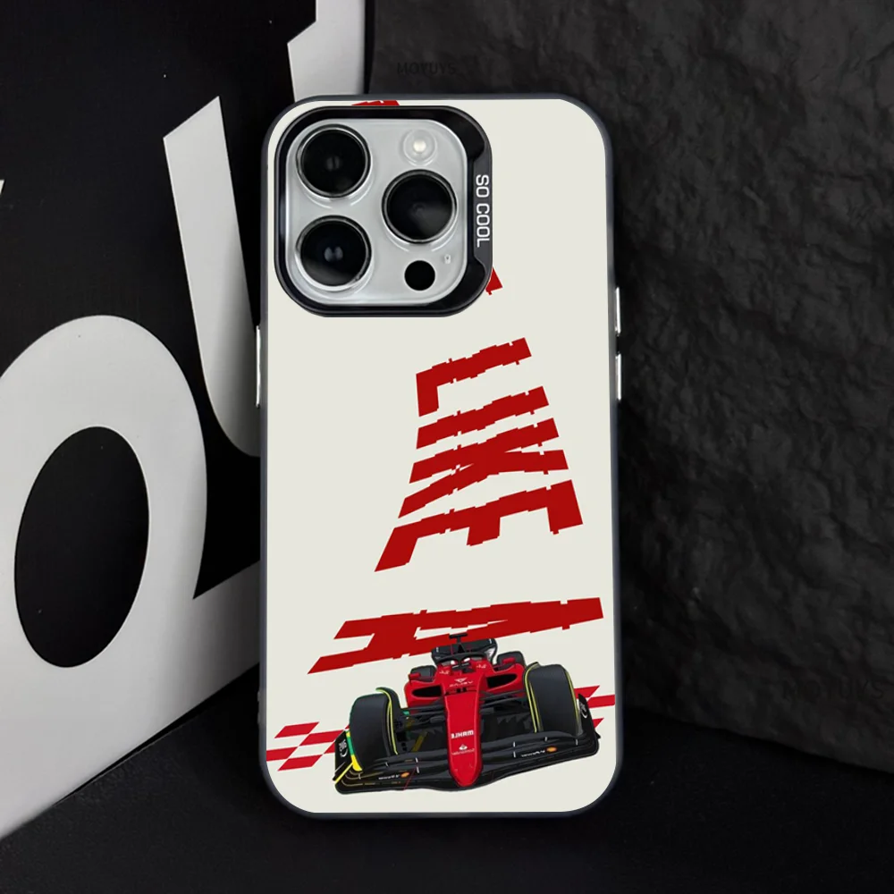 C- Charles Leclerc 16 F1 Phone Case IMD Color Silver Shell For IPhone 16 15 14 13 12 Pro Max Plus