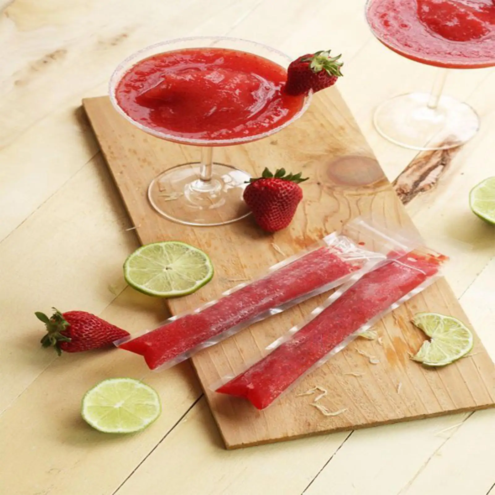 Ice Pop Bags 100 Piece Leak-Proof Food-Grade with Zip Seals Summer Ice Pop Mold for Juice Smoothies Healthy Snacks Yogurt Sticks