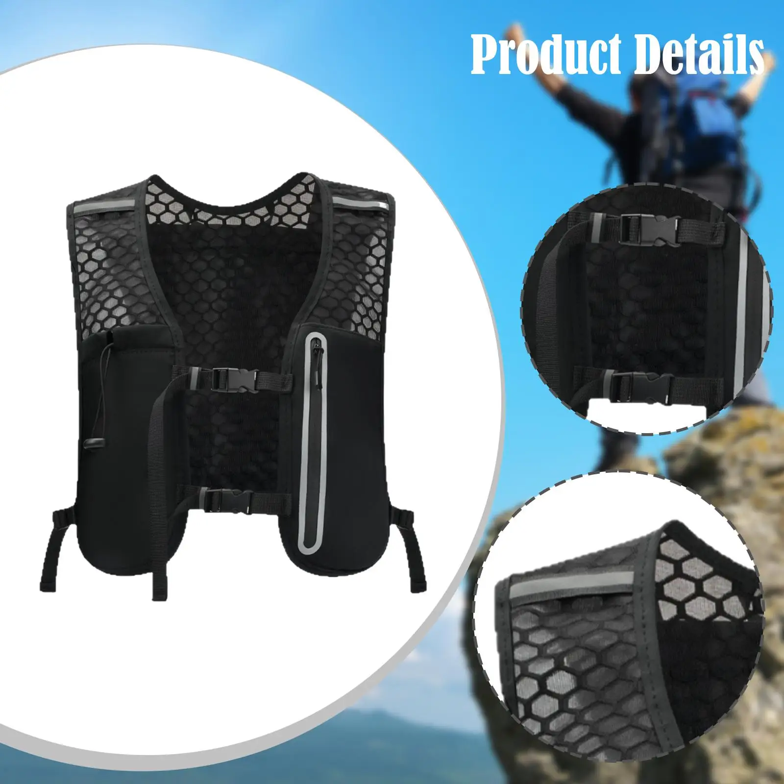 

Running Vest, Hydration Backpack, Breathable Portable Runner Rucksack Running Backpack for Camping Climbing Traveling Riding
