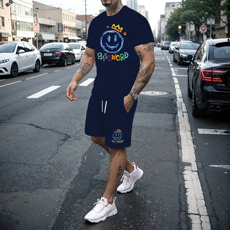 

2024 Summer Men's Set Fashion Sportswear Men's Short sleeved T-shirt Sports Shorts Set Men's Casual Men's Clothing Men's