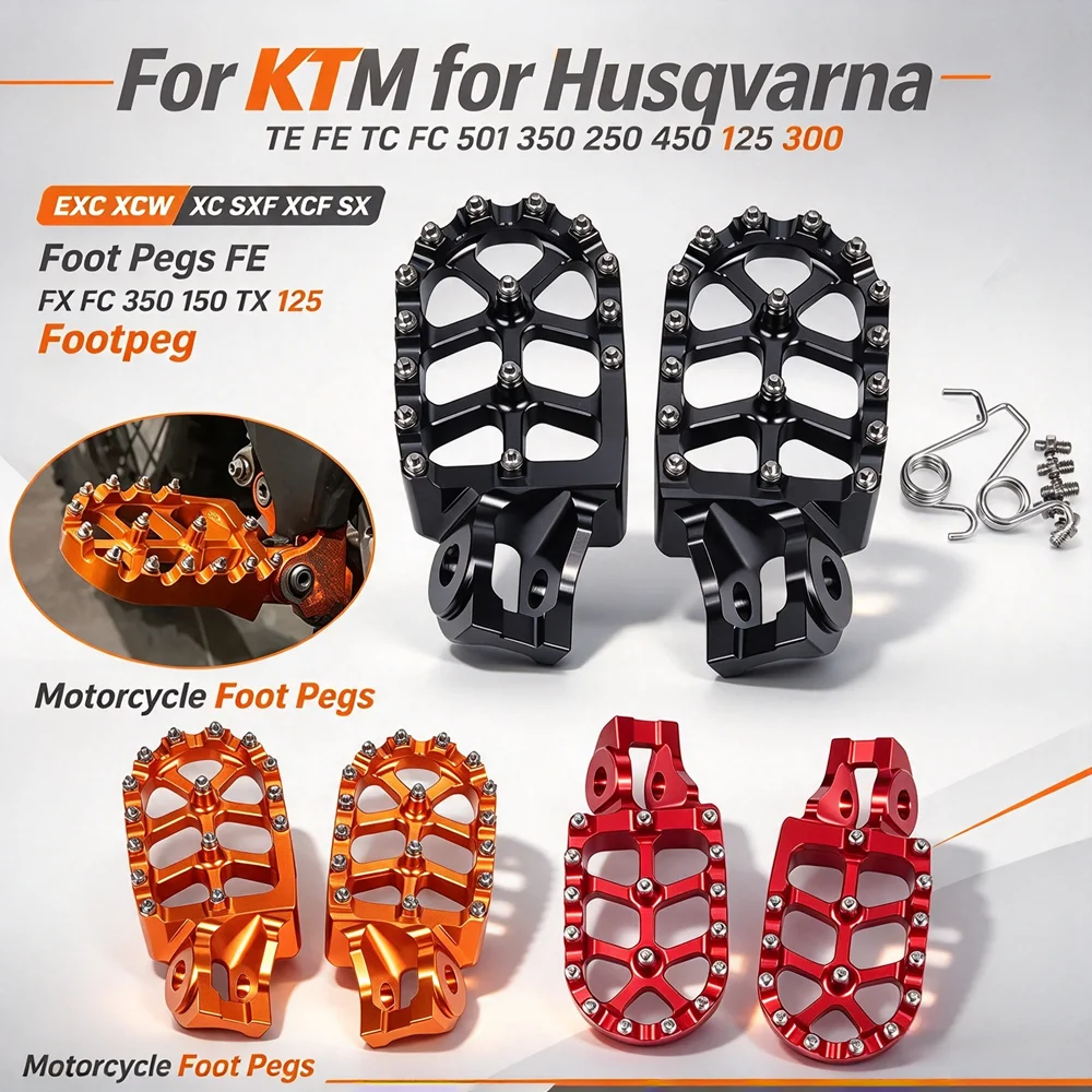 For KTM for Husqvarna TE FE TC FC 501 350 250 450 125 300 EXC XCW XC SXF XCF SX 85 125 Foot Pegs FE FX FC 350 150 TX 125 footpeg