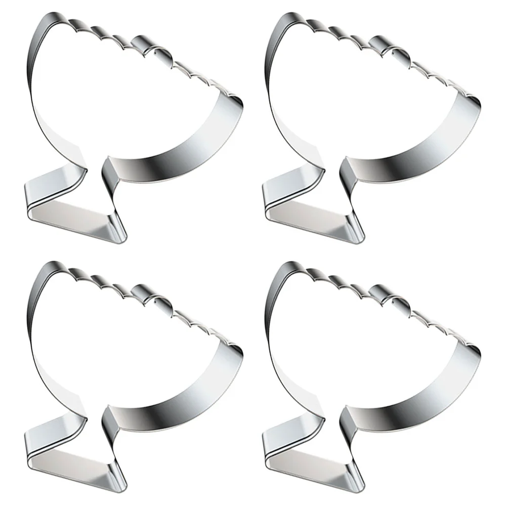 

4 Pcs Hanukkah Nine-Headed Cookie Mold Holder Small Biscuit Stainless Steel Metal