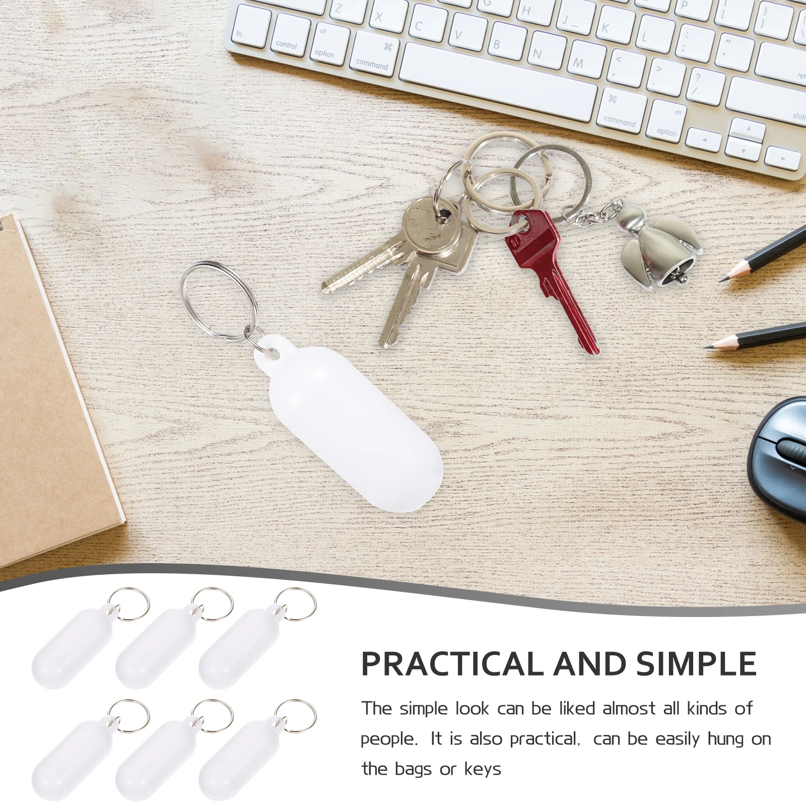 

6 Pcs Anti-sinking Keychain Work Backpack Boat Floating Car Sailboat Alloy Bag Pendants Ring Holder