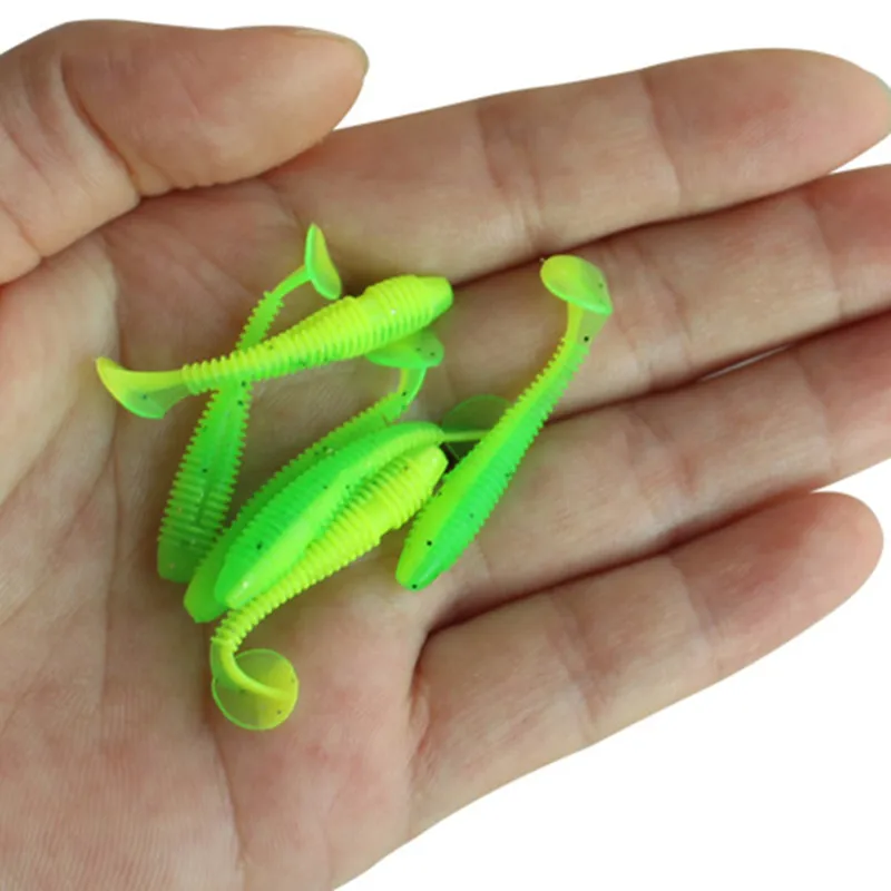 3.5cm/4.5cm Thread Body Fishing Worm Bait 10Pcs/Lot Small PVC Soft Lures  Ice Fishbait