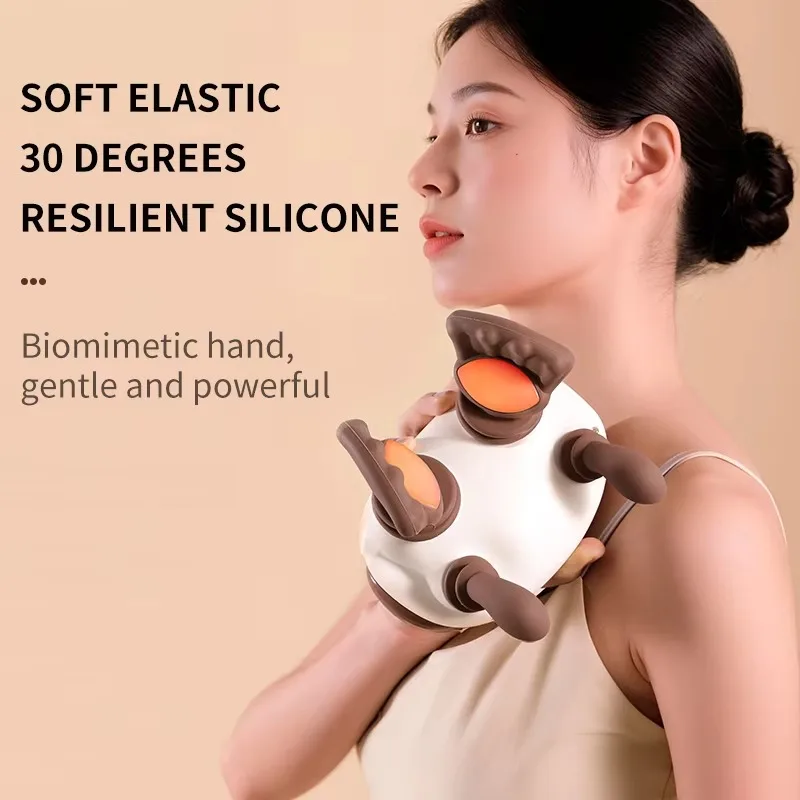 

Bionic Electric Neck Shoulder Massager Heated Back Massagers Portable Kneading Muscles Massage Pillow Neck Waist Leg Body Use