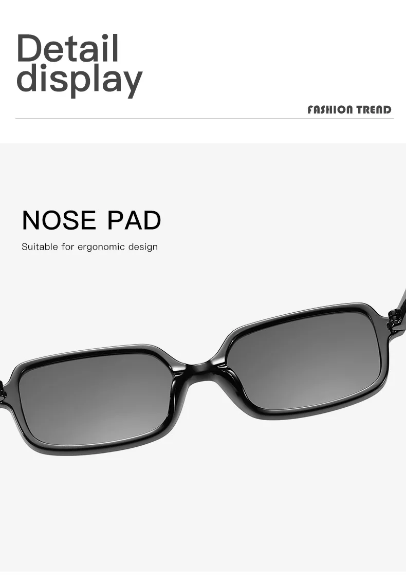 Neue Vintage Quadratische Sonnenbrille für Damen und Herren Marken-Rechteck-Sonnenbrille Ovale Brillen für Männer und Frauen – Detail 4