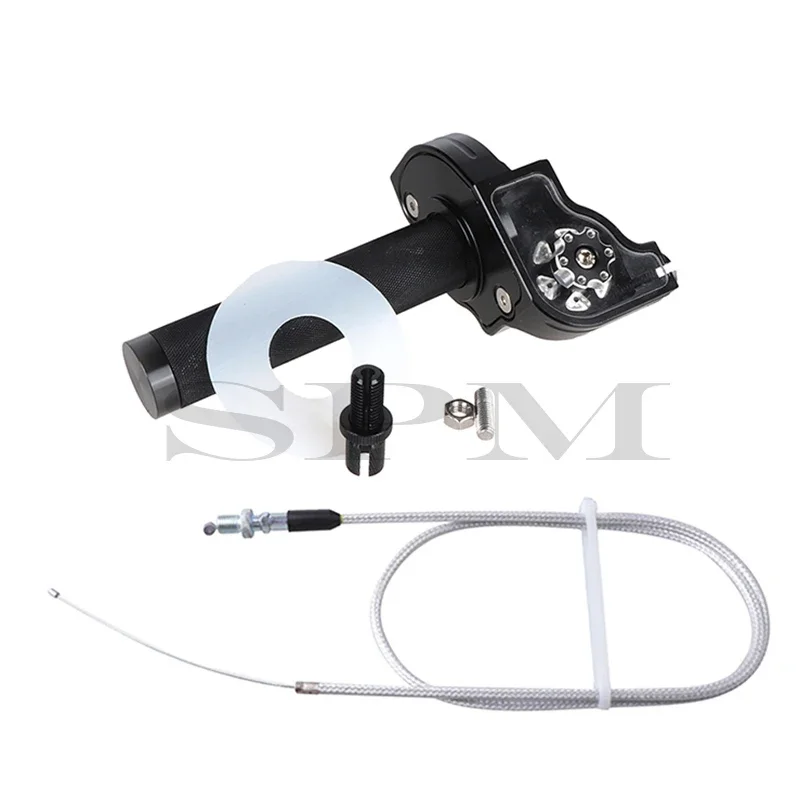 Universele 22Mm Cnc Aluminium Gaspedaal Grip Stuur Kabel Voor Motorfiets Bromfiets Scooter Atv Quad M 10*1.5