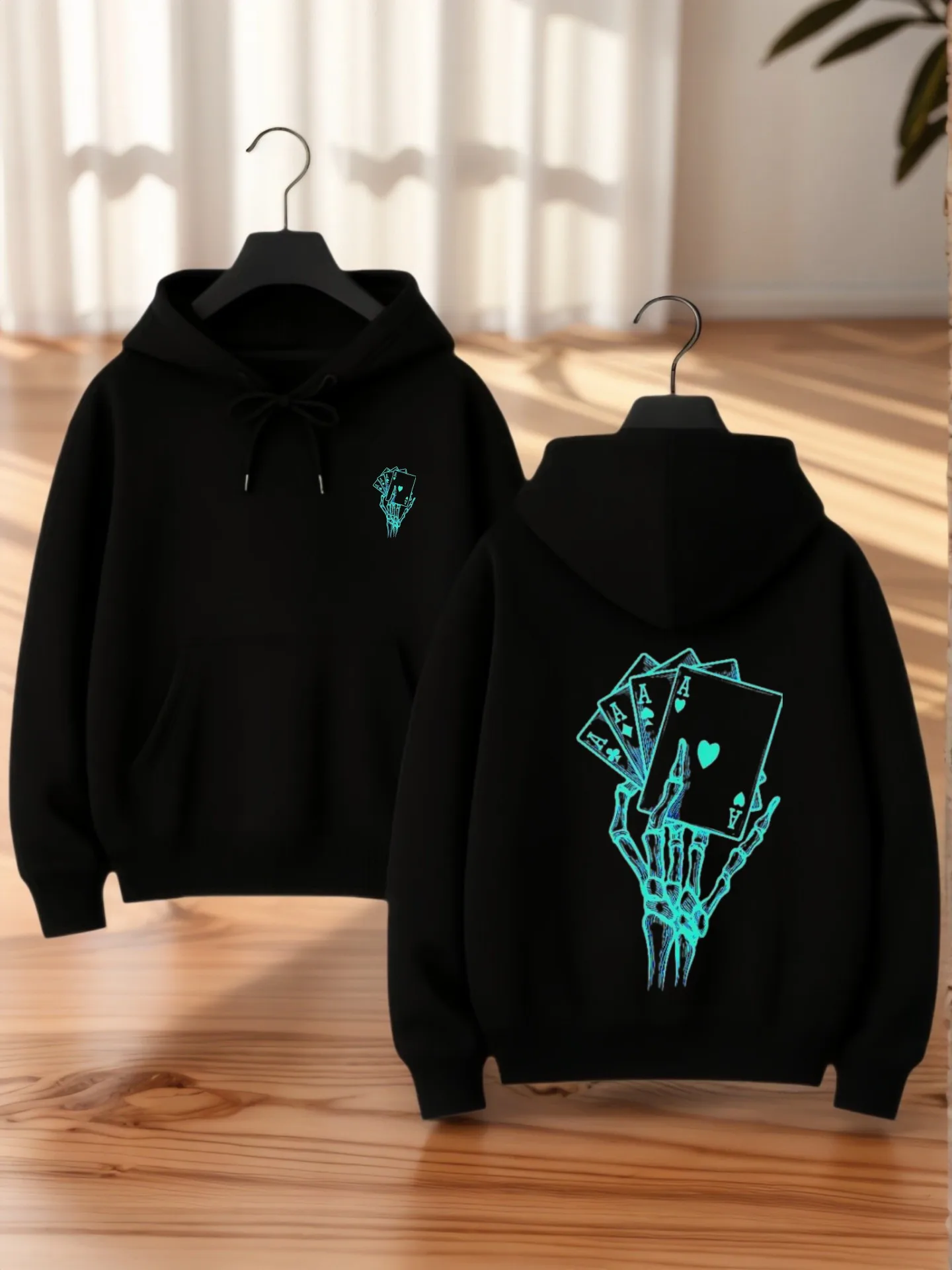 

Graphic Hoodie Women, Fight & Football Print, Casual Aesthetic, Soft Fabric, Casual Everyday Wear, For Young Men