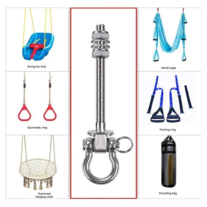 ETRT 4X Heavy Duty Swing Hook Yoga Hammock Sandbag Hook Hanging Chair Accessories For Playground Porch Yoga Hammock image 4