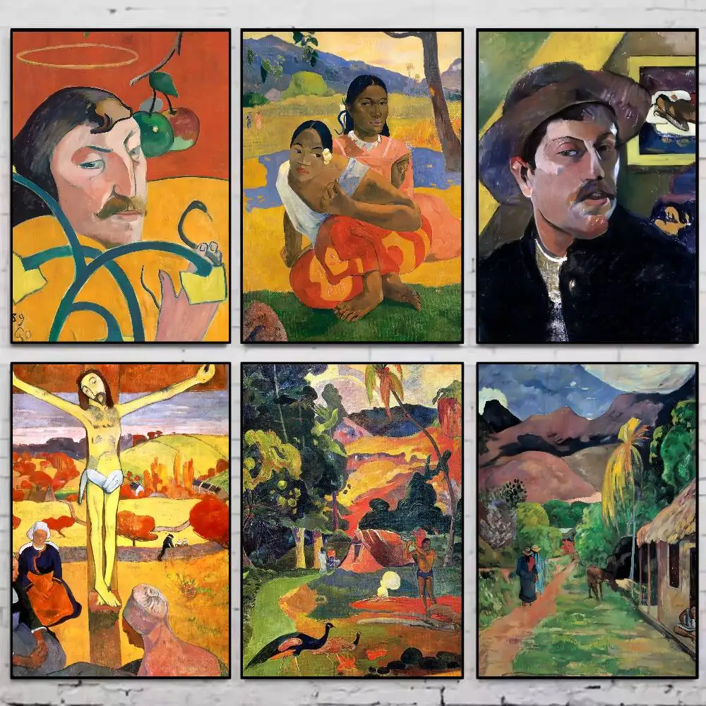 Französische Künstler Paul Gauguin Poster Galerie Drucke Selbstklebende Heimdekoration Dekoration Wandtattoos Wohnzimmer Aufkleber