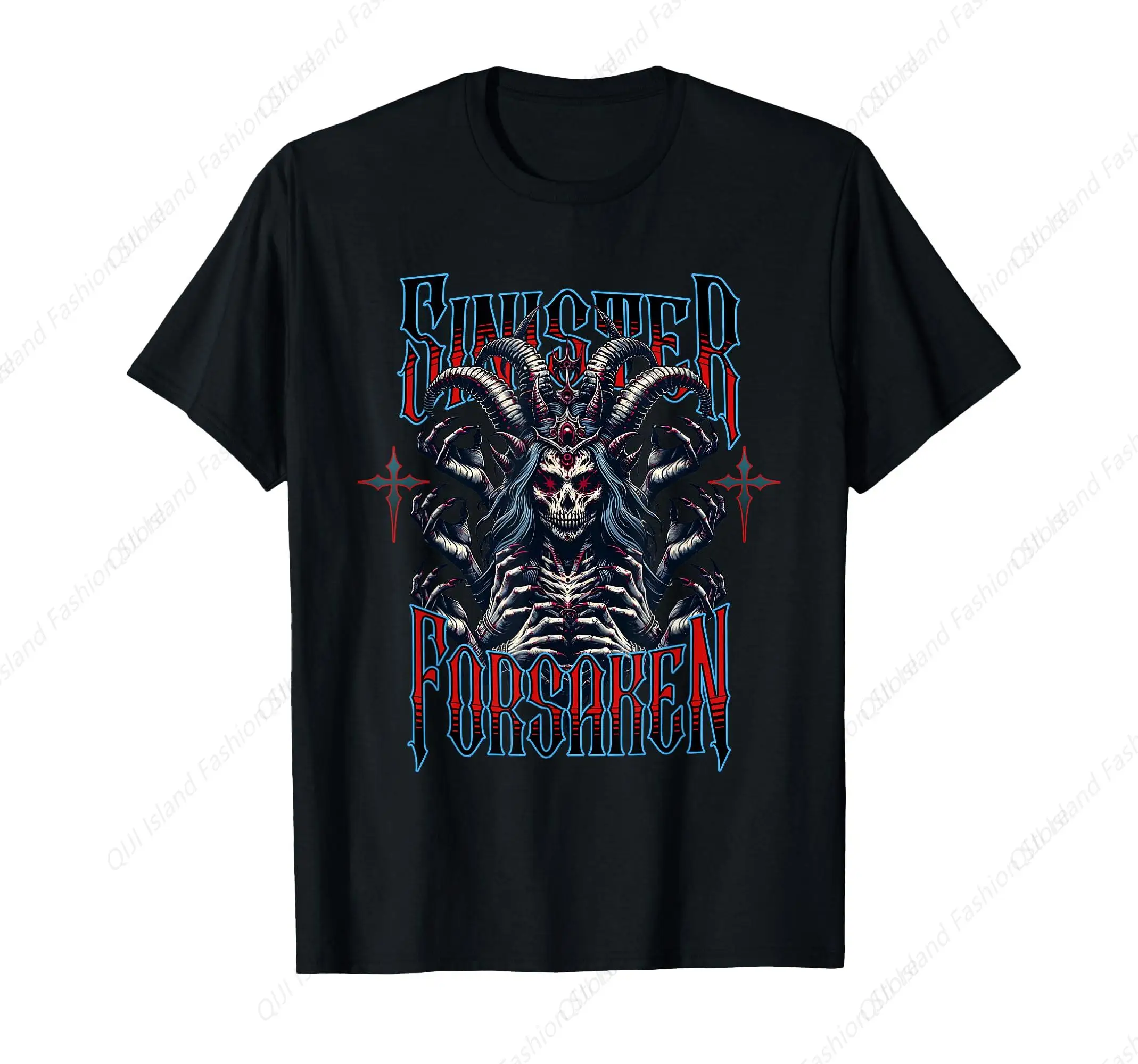 

Sinister Forsaken Skull Demon Dark Halloween Horror T-Shirt