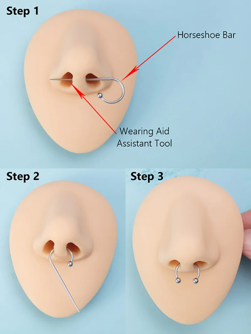Chirurgenstahl-Körperpiercing-Werkzeug-Set, professionelle Nadeln, Klemmzange, Handschuhe, Zugstift, Werkzeug für Lippen, Nase, Nabelpiercing-Set, Schmuck – Detail 23
