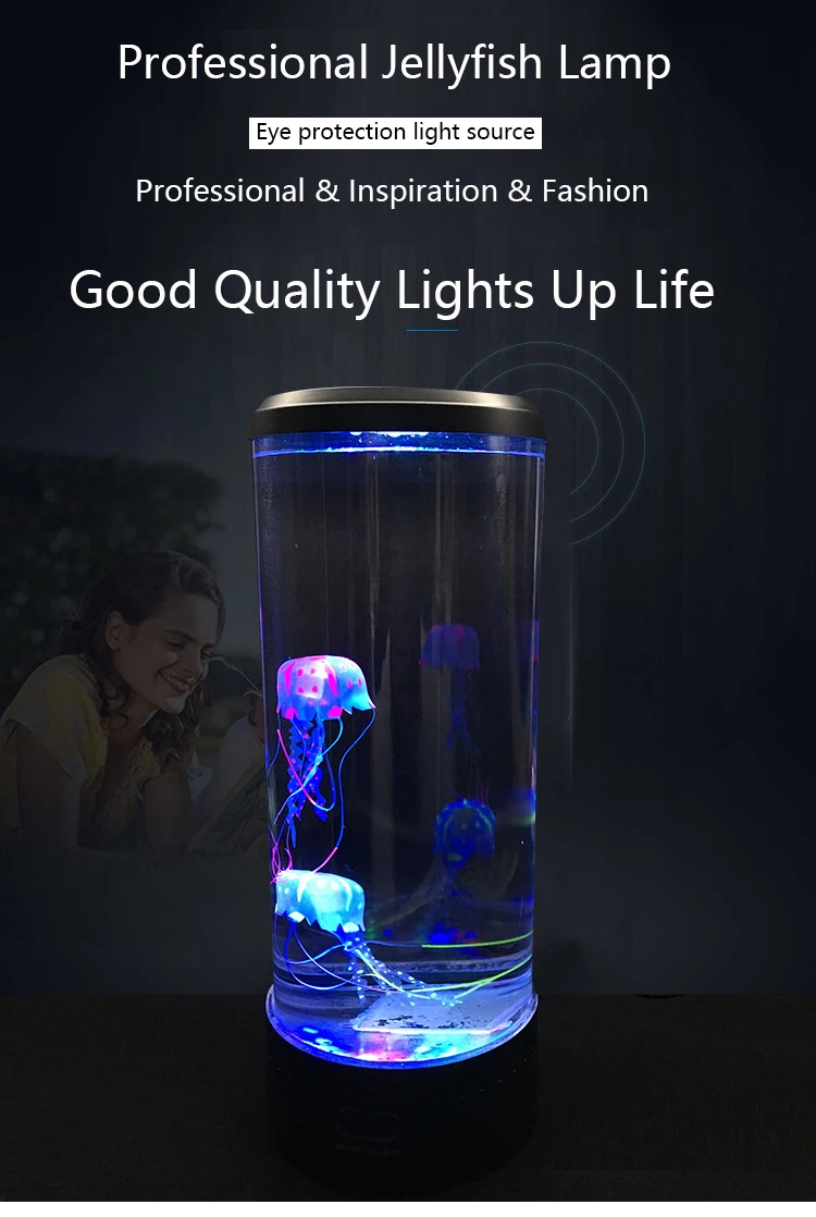 LED Jellyfish Lamp Ambient Night Light Remote Control Color Changing Decorative Lights Aquarium Birthday Gift For Children USB