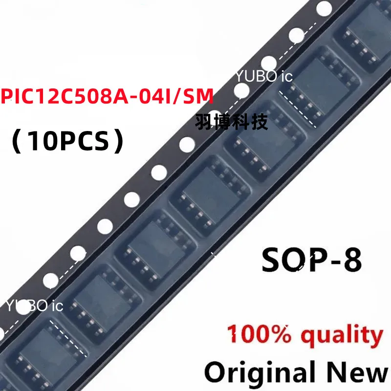 (10piece) 100% New PIC12C508A-04I/SM PIC12C508A 04I/SM 12C508A 12C508A04/SM sop-8 Chipset