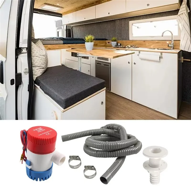 

НОВИНКА-Шланг солеменного насоса, сквозной фитинг и 2 хомута из нержавеющей стали, комплект сантехники трюмного насоса 12 В