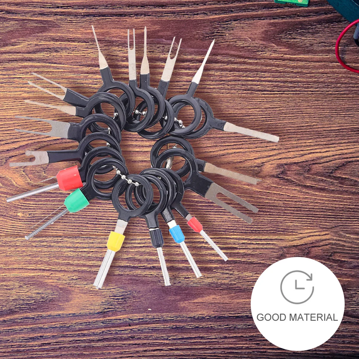 

1Set Wire Terminal Removal Tool Harness Pin Connector Car Terminal Plastic Handle Steel Spring Plate