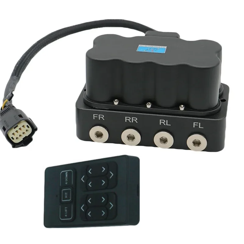Universal 12V 200PSI Pneumatic air Suspension System Control Solenoid Valve Manifold Unit with Remote Control Panel Kit 3/8 1/4
