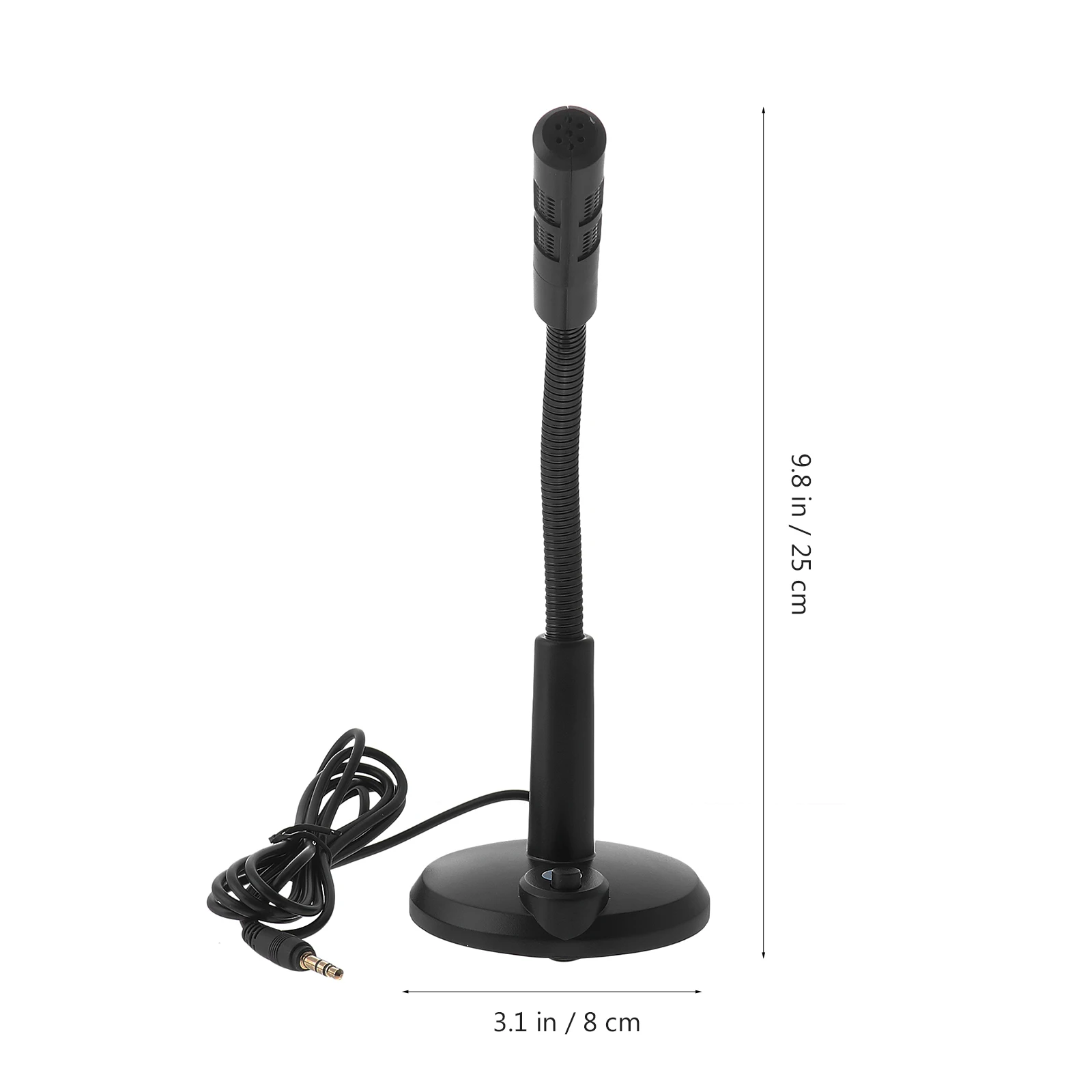 

Plastic Base Mic 3.5mm Interface Desktop Portable Durable Lightweight Adjustable Suitable for Game Chat Live Streaming Singing