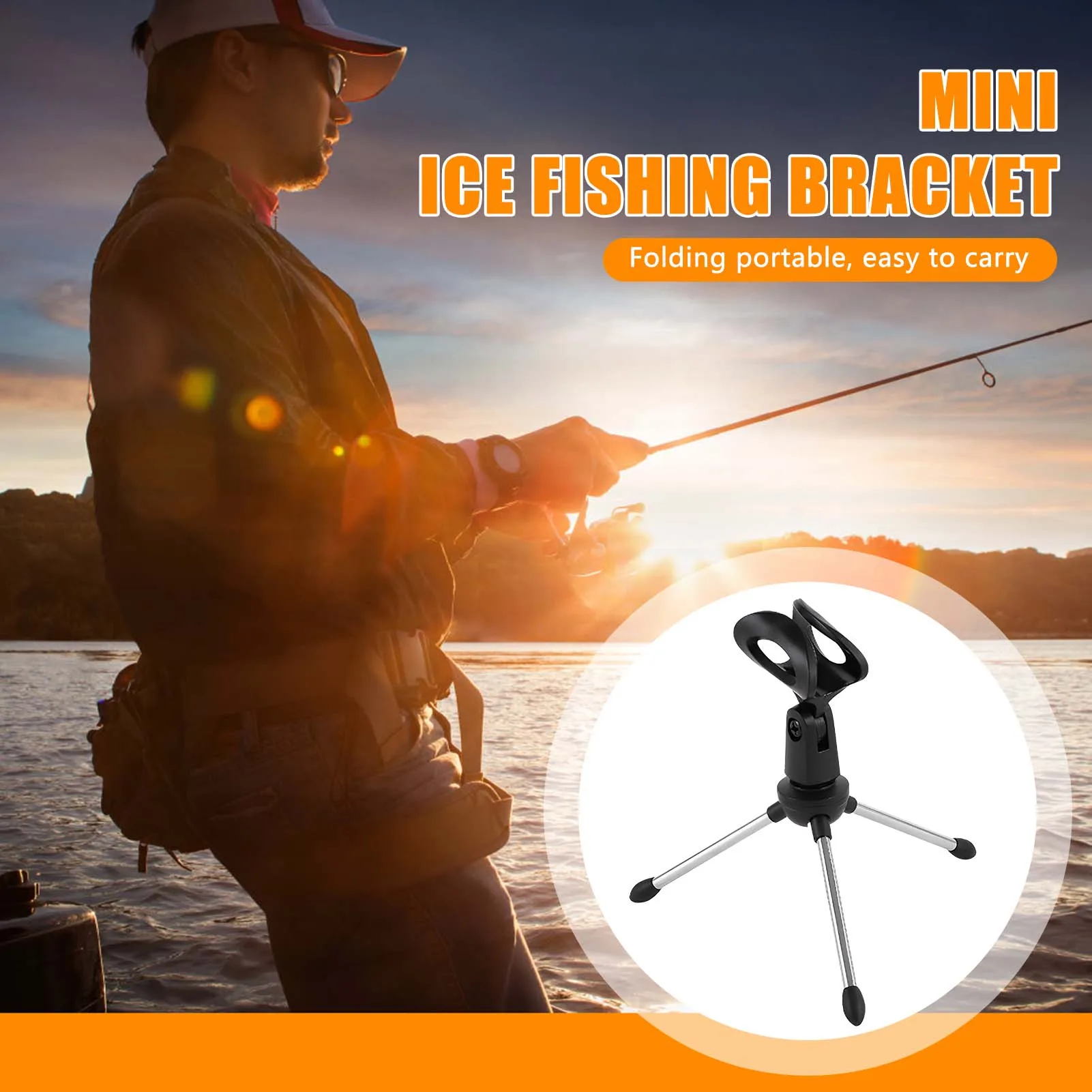 Portable Ice Fishing Rod Support Foldable Stable Triangular Structure Fishing Rod Holder Durable Aluminum Alloy Fishing Gears