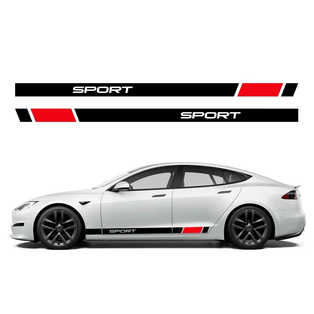 

2PCS Waterproof PVC Car Door Side Decals for Tesla Model S Vinyl Exterior Styling Stickers, Durable Auto Decorative Accessories