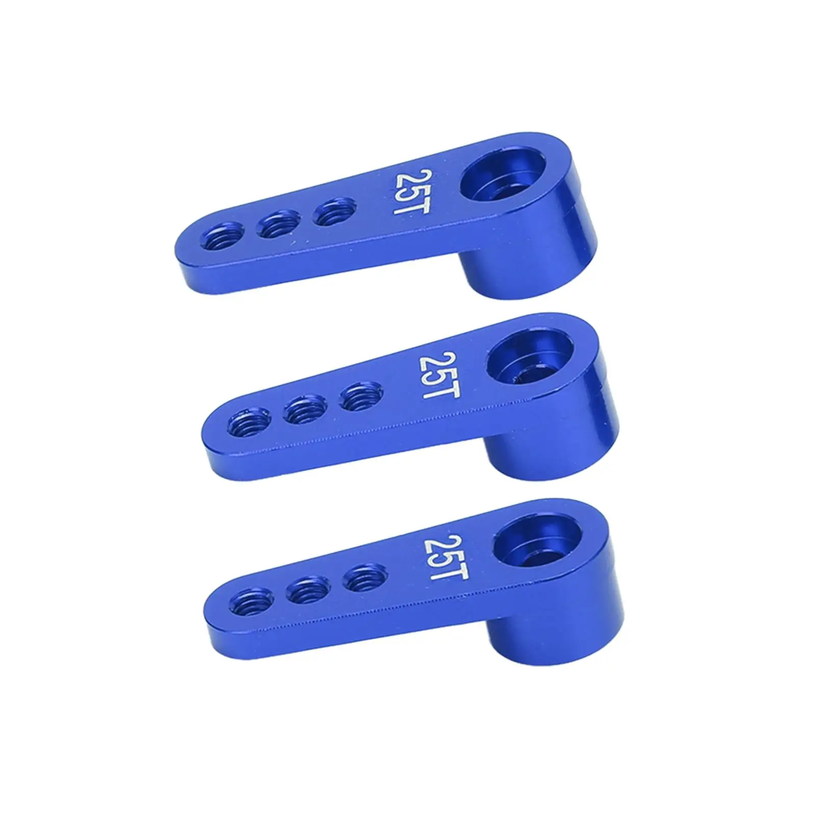 3Pcs 25T Aluminum RC Servo Horns Metal Steering Arms for 1 /8 1 1 0 RC - Upgrade Parts in Blue