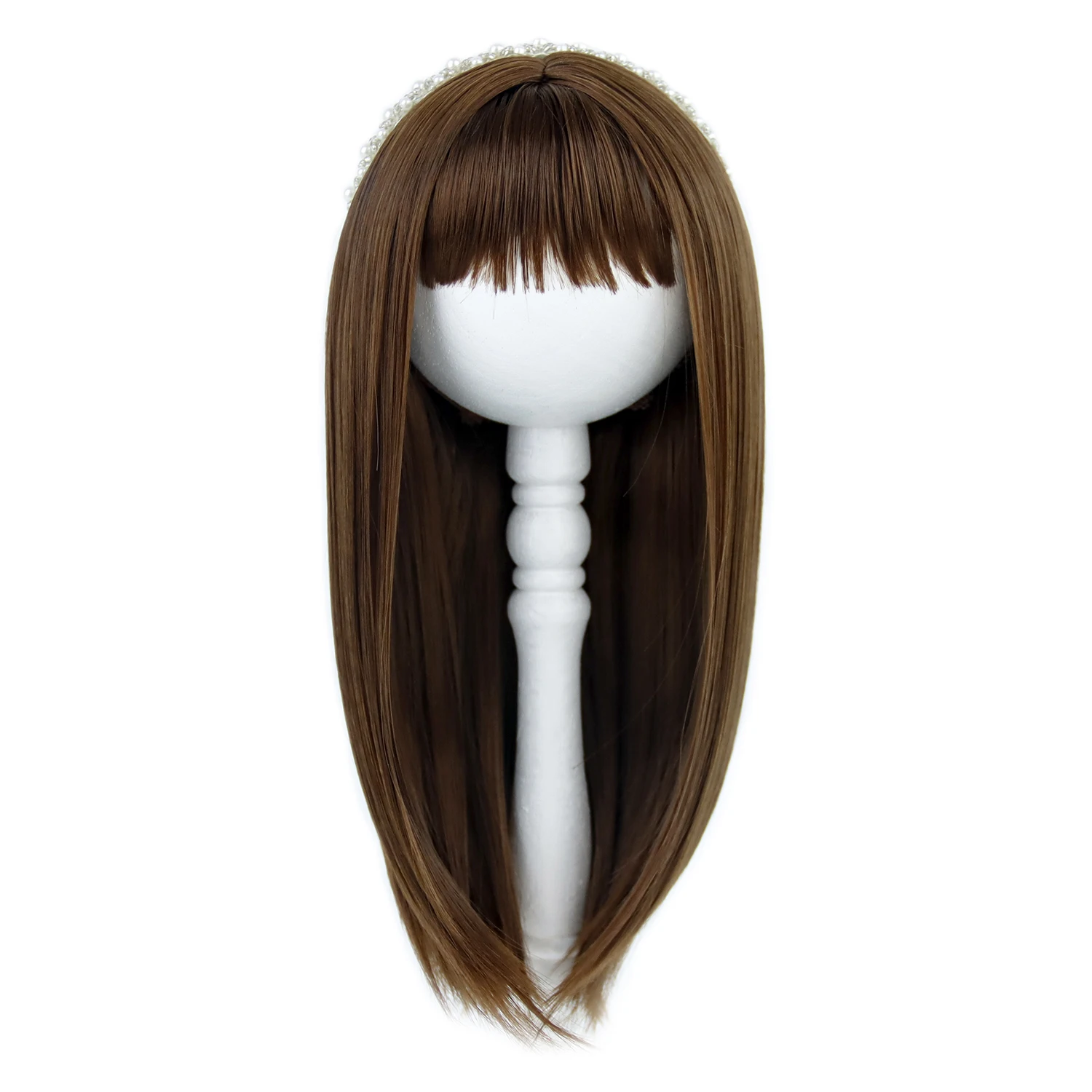 

Doll Wigs 25CM Head Milk Silk Long Straight With Bangs For Blythe Doll Pullip Dolls Hair