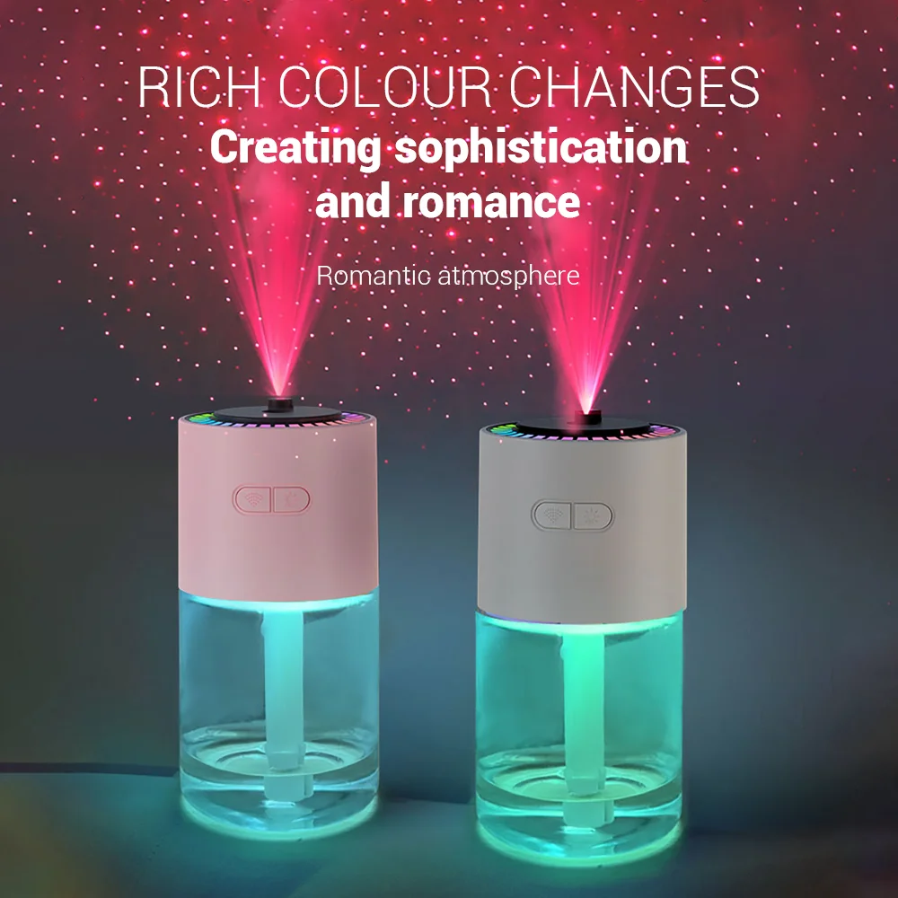 حار بيع سطح المكتب كول ميست البسيطة USB الهواء المرطب مع رومانسية السماء المرصعة بالنجوم مصباح بالموجات فوق الصوتية الذكية فواحة عطور المرطب