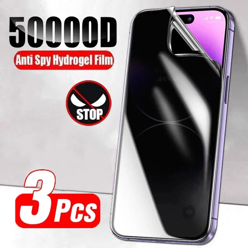 3Pcs Anti-Spy Hydrogel Film Screen Protector For iPhone 11 12 14 13 15 Pro Max For iPhone 13 12 Mini 14 15 Plus X XR XS Max Film