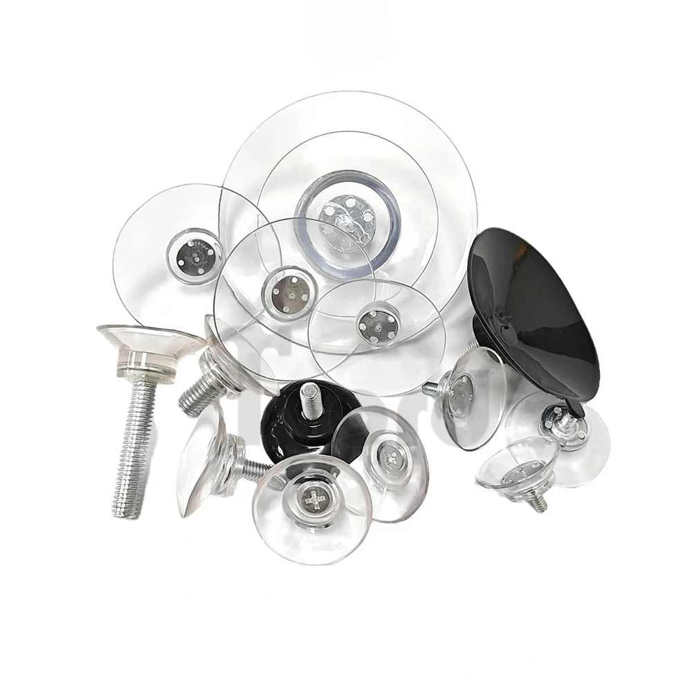 M4 M5 M6 M8 Transparent Suckers With Screw PVC Plastic Sucker Pad Holder Turn Nut Glass Table Tops Storage Tool Hooks