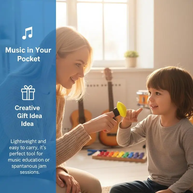 Finger Rattle Shaker Percussion Musical Instrument for Ukulele Drum Home Activities Outdoor Practicing Birthday Presents