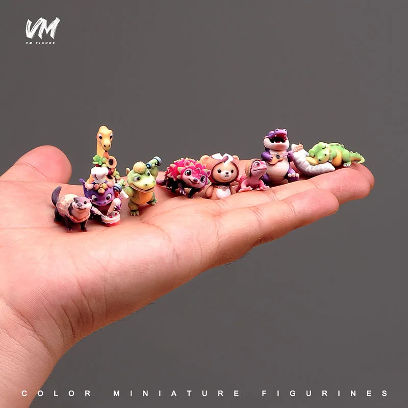 

3D Prined Mini Fruit Animal Baby Figure Cute Crocodile Dinosaur Hedgehog Bear Desktop Car Ornaments Computer Monitor Decorations