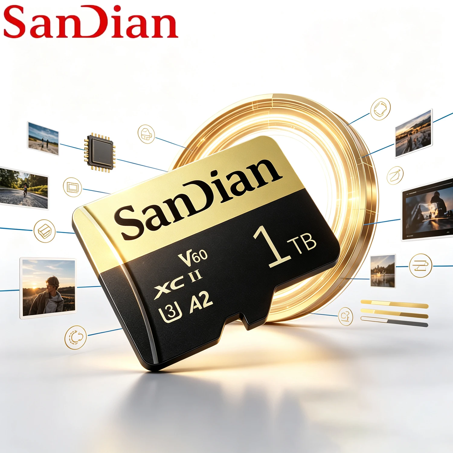 بطاقات ذاكرة SD عالية السرعة، سعة 1 تيرابايت و512 جيجابايت، فئة 10، V60، U3، بطاقة Micro SD للطائرات بدون طيار والأجهزة اللوحية وكاميرات السيارة، بطاقة ذاكرة فاخرة، سعة 128 جيجابايت و256 جيجابايت.